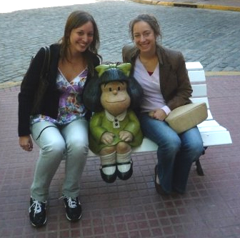 Corina y Lau con Mafalda